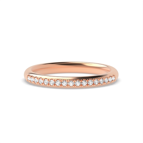 Pave Setting Round Rose Gold Surface prongs Eternity Diamond Rings