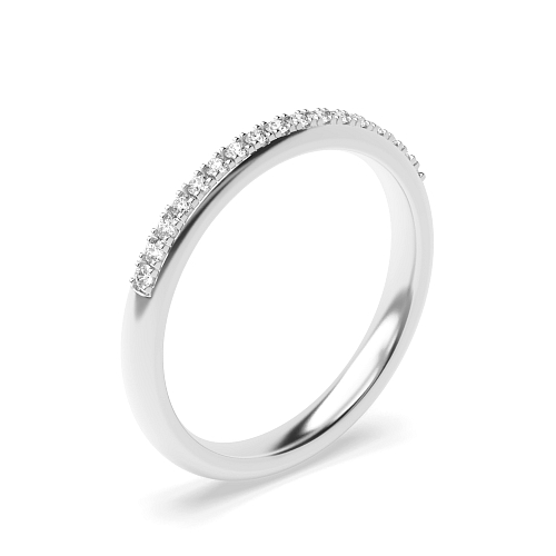 Pave Setting Round Surface prongs Half Eternity Diamond Rings