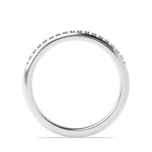 Pave Setting Round Surface prongs Half Eternity Diamond Rings
