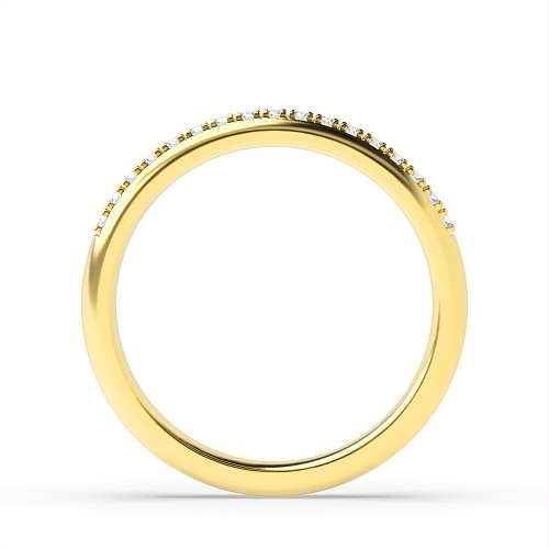 Pave Setting Round Yellow Gold Surface prongs Eternity Diamond Rings