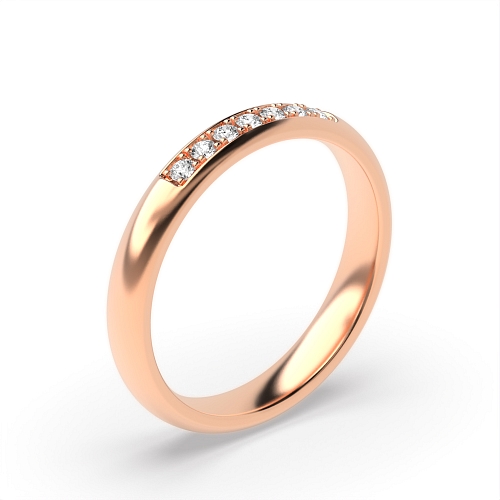 Pave Setting Round Rose Gold Phasesolitaire Eternity Wedding Rings & Bands