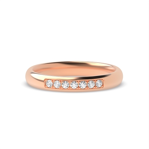 Pave Setting Round Rose Gold Phasesolitaire Eternity Wedding Rings & Bands
