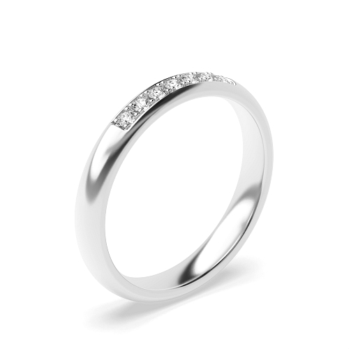 Pave Setting Round Phasesolitaire Half Eternity Wedding Rings & Bands