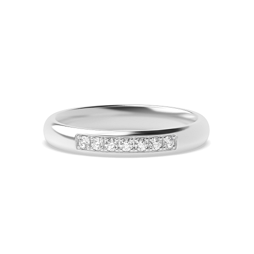 Pave Setting Round Phasesolitaire Half Eternity Wedding Rings & Bands