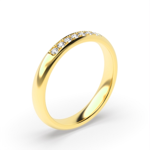 Pave Setting Round Yellow Gold Phasesolitaire Eternity Wedding Rings & Bands