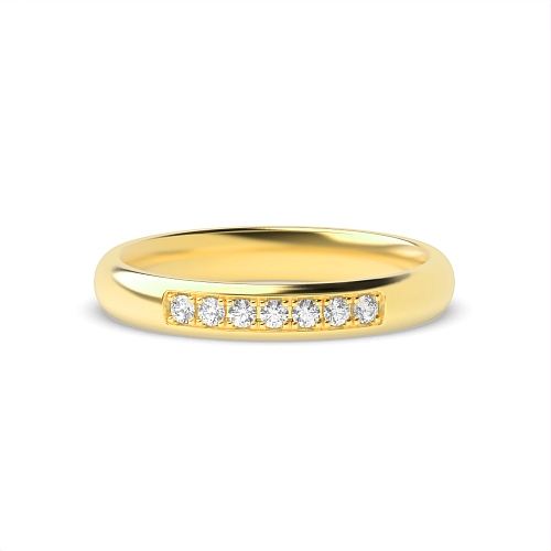 Pave Setting Round Yellow Gold Phasesolitaire Eternity Wedding Rings & Bands