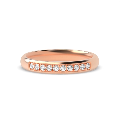 Pave Setting Round Rose Gold Sparkle Eternity Wedding Rings & Bands