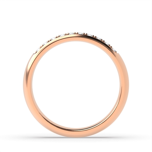 Pave Setting Round Rose Gold Sparkle Eternity Wedding Rings & Bands
