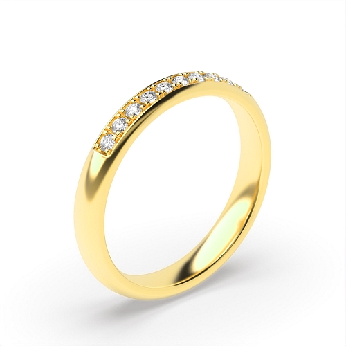 Pave Setting Round Yellow Gold Sparkle Eternity Wedding Rings & Bands