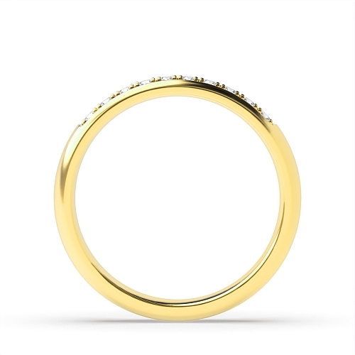 Pave Setting Round Yellow Gold Sparkle Eternity Wedding Rings & Bands