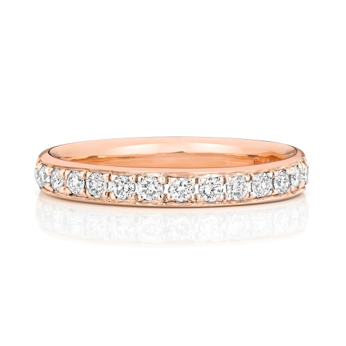 Pave Setting Round Rose Gold Orbit twilight Eternity Engagement Rings