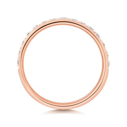 Pave Setting Round Rose Gold Orbit twilight Eternity Engagement Rings