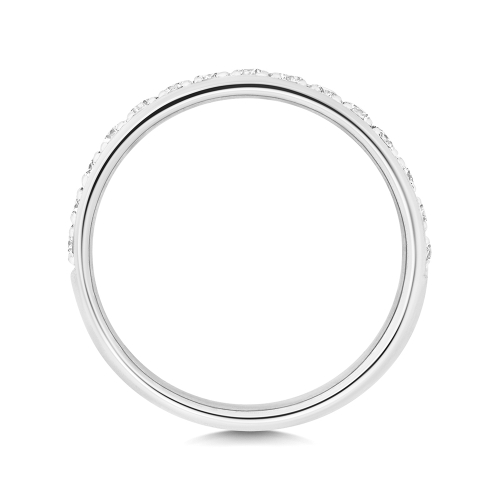 Pave Setting Round Orbit twilight Half Eternity Engagement Rings