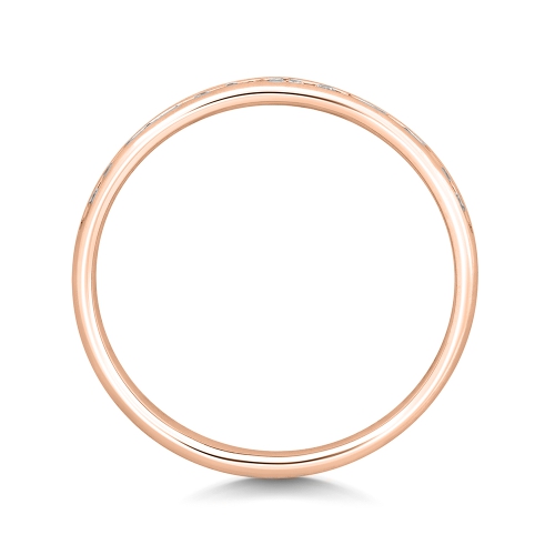 Channel Setting Round Rose Gold Brilliantly Eternity Engagement Rings