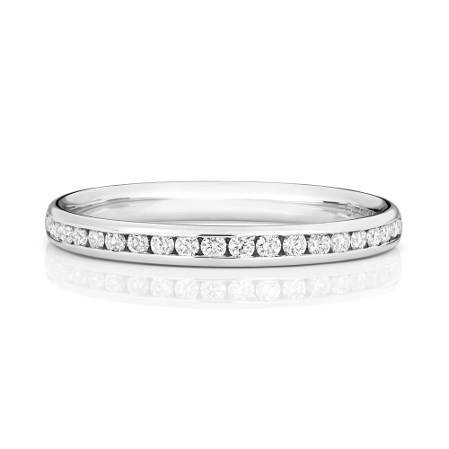 Channel Setting Round Brilliantly Half Eternity Engagement Rings