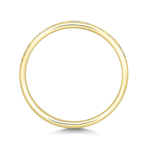 Channel Setting Round Yellow Gold Brilliantly Eternity Engagement Rings