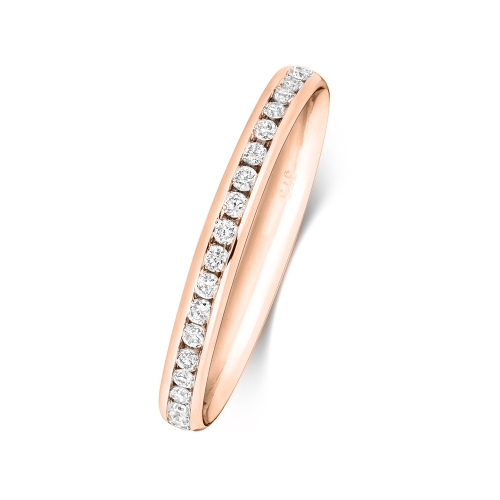 Channel Setting Round Rose Gold Prized Eternity Engagement Rings