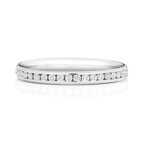 Channel Setting Round Prized Naturally Mined Diamond Eternity Engagement Rings