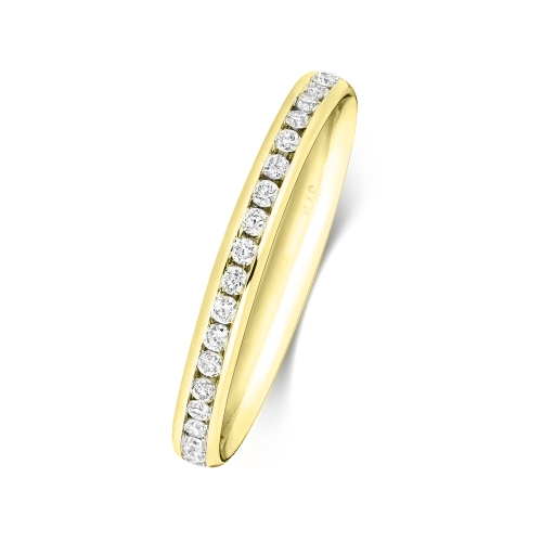 Channel Setting Round Yellow Gold Prized Eternity Engagement Rings