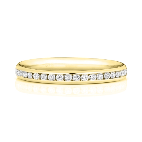 Channel Setting Round Yellow Gold Prized Eternity Engagement Rings