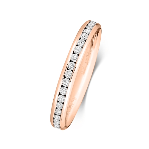 Channel Setting Round Rose Gold Distinctive Eternity Engagement Rings
