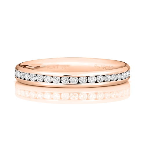 Channel Setting Round Rose Gold Distinctive Eternity Engagement Rings