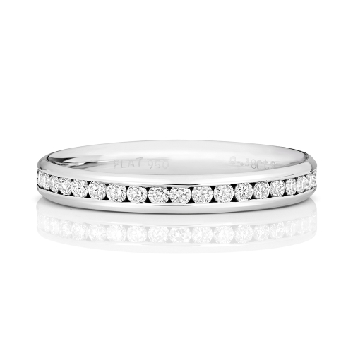 Channel Setting Round Distinctive Half Eternity Engagement Rings