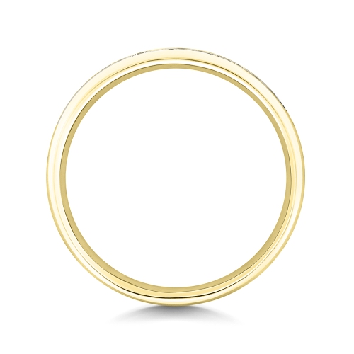 Channel Setting Round Yellow Gold Distinctive Eternity Engagement Rings