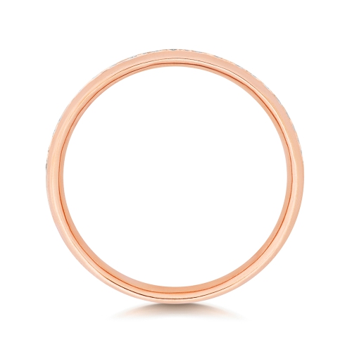 Channel Setting Round Rose Gold Poised Eternity Engagement Rings