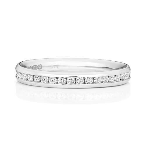 Channel Setting Round Poised Eternity Engagement Rings