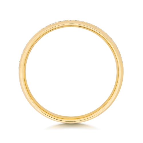 Channel Setting Round Yellow Gold Poised Eternity Engagement Rings