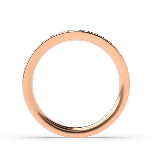 Pave Setting Round Rose Gold Sculpted Full Eternity Diamond Rings