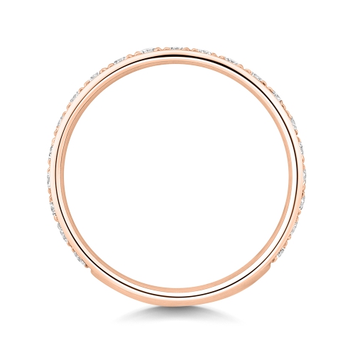 4 Prong Round Rose Gold Whisperaurahalf Eternity Engagement Rings