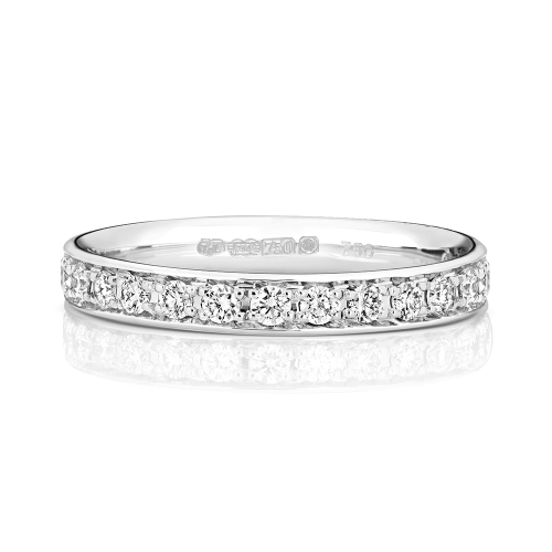 4 Prong Round Whisperaurahalf Half Eternity Engagement Rings