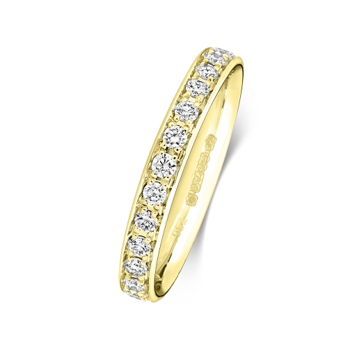 4 Prong Round Yellow Gold Whisperaurahalf Eternity Engagement Rings