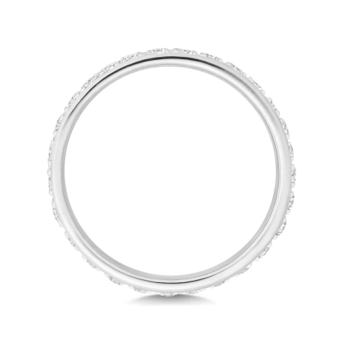 4 Prong Round Glistened Moissanite Eternity Diamond Rings