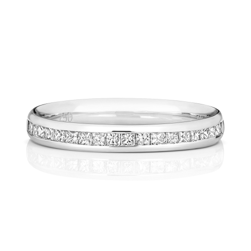 Channel Setting Princess Fivestar Half Eternity Engagement Rings