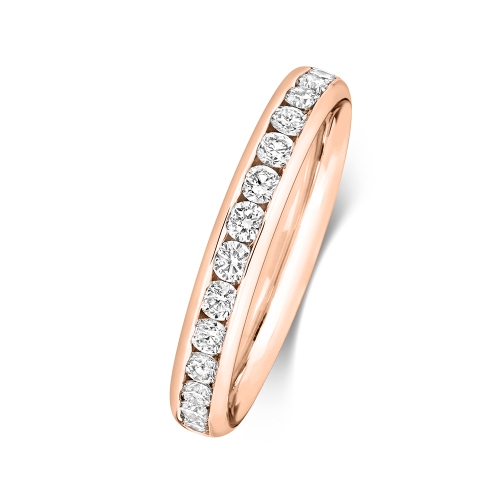 Channel Setting Round Rose Gold Radiantwhisper Eternity Diamond Rings