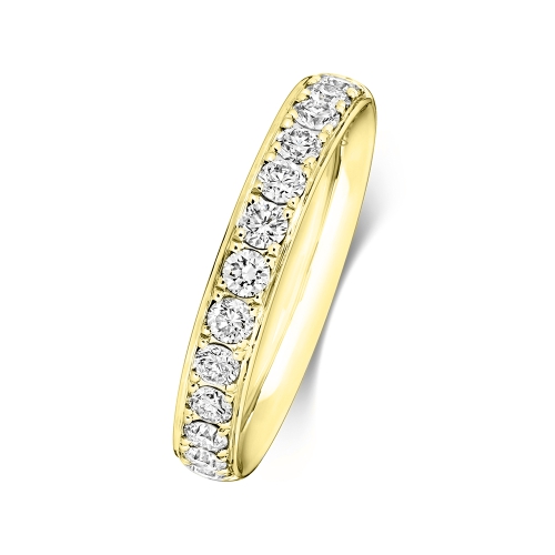 4 Prong Round Yellow Gold Charisma Eternity Diamond Rings