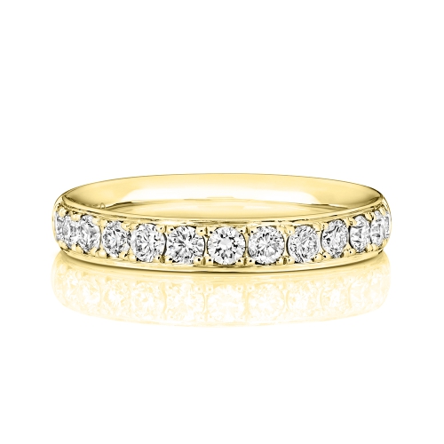 4 Prong Round Yellow Gold Charisma Eternity Diamond Rings