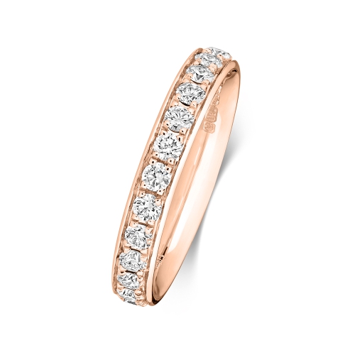 4 Prong Round Rose Gold Venerable Eternity Engagement Rings