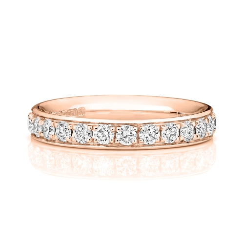 4 Prong Round Rose Gold Venerable Eternity Engagement Rings