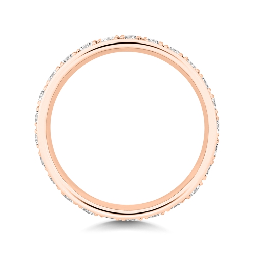4 Prong Round Rose Gold Venerable Eternity Engagement Rings