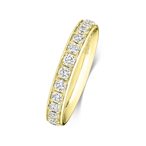 4 Prong Round Yellow Gold Venerable Eternity Engagement Rings