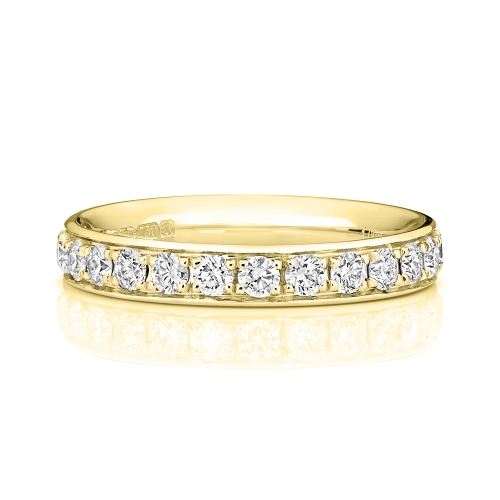 4 Prong Round Yellow Gold Venerable Eternity Engagement Rings