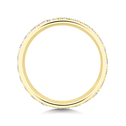4 Prong Round Yellow Gold Venerable Eternity Engagement Rings