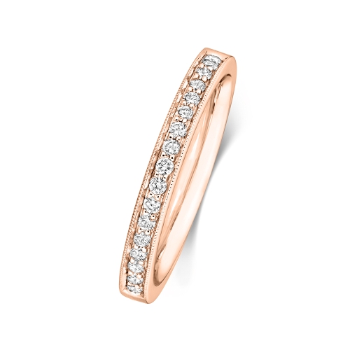 Pave Setting Round Rose Gold Mystiquehalfring Eternity Engagement Rings