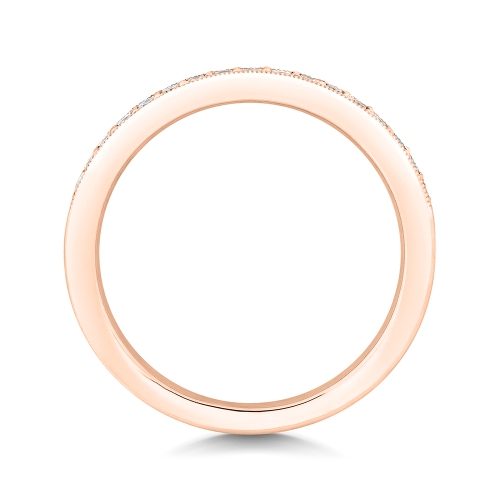 Pave Setting Round Rose Gold Mystiquehalfring Eternity Engagement Rings
