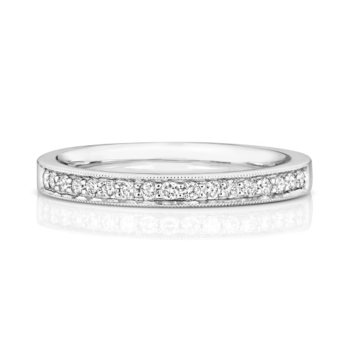 Pave Setting Round Mystiquehalfring Half Eternity Engagement Rings