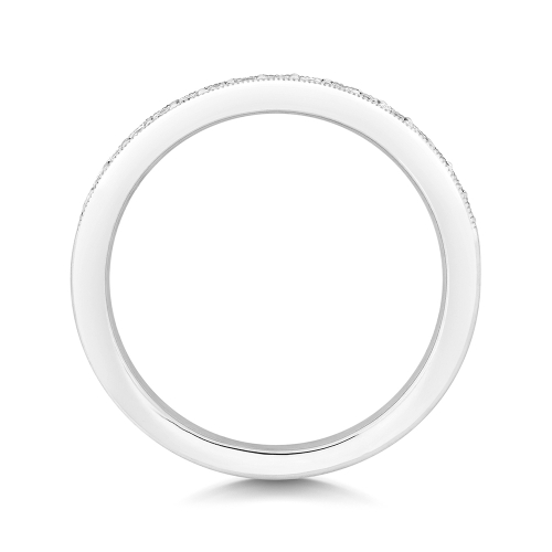 Pave Setting Round Mystiquehalfring Half Eternity Engagement Rings